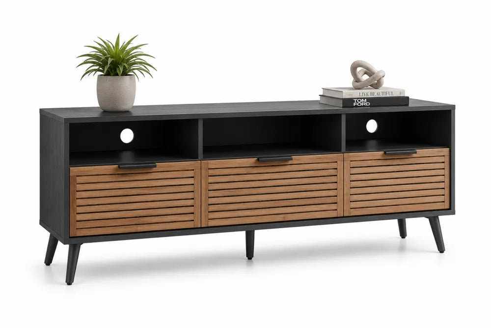 Mobile TV in legno MDF e rovere con tre ante