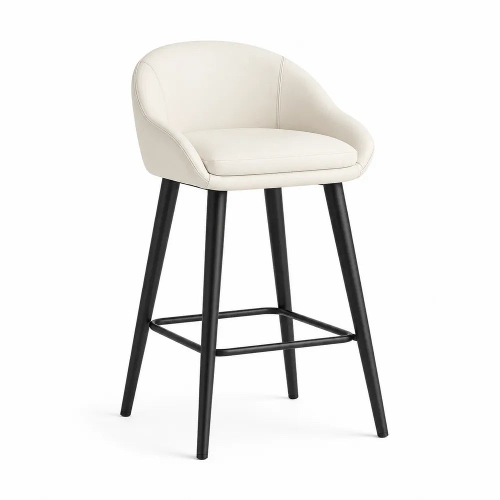 Sgabello da bar in similpelle con gambe in metallo