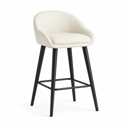 Sgabello da bar in similpelle con gambe in metallo