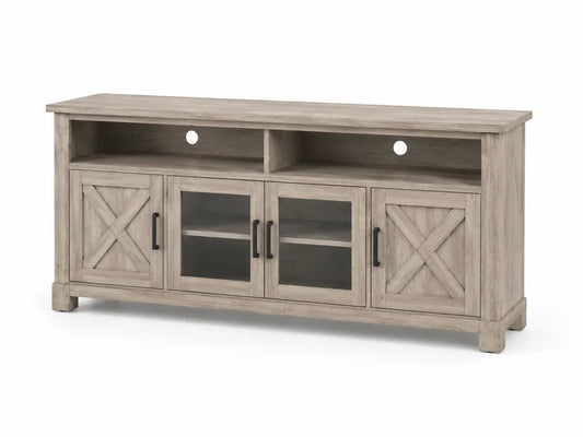Mobile TV in legno con ante in vetro 150x40x60 cm