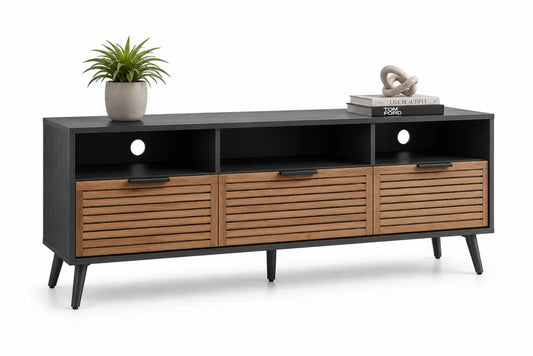 Mobile TV in legno MDF e rovere con tre ante