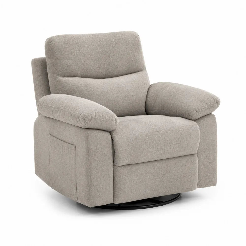 Poltrona in Tessuto Grigio con Base Girevole
